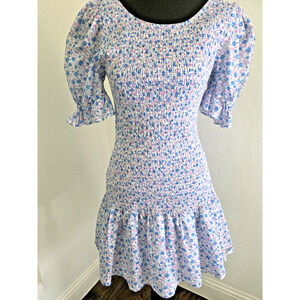 LoveShackFancy Luppa Smocked Mini Dress Size M